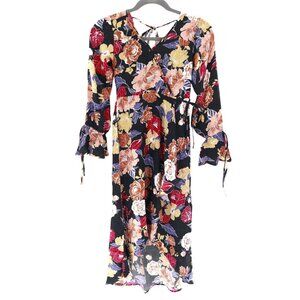 Band Of The Free Dark Floral Dress Womens Sm Black Romantic Cruise Feminine NWT